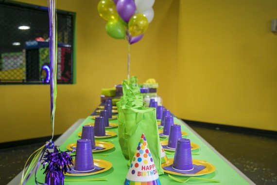 the table decorated for the party