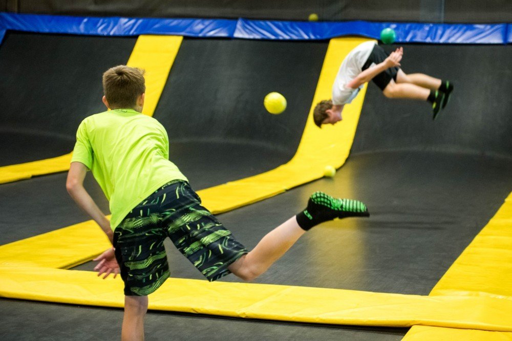 jump flips and dodge ball