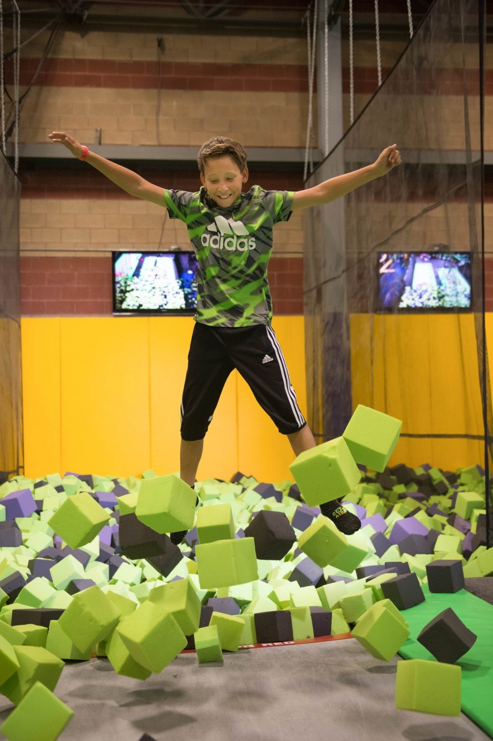 jumping in the foam pit
